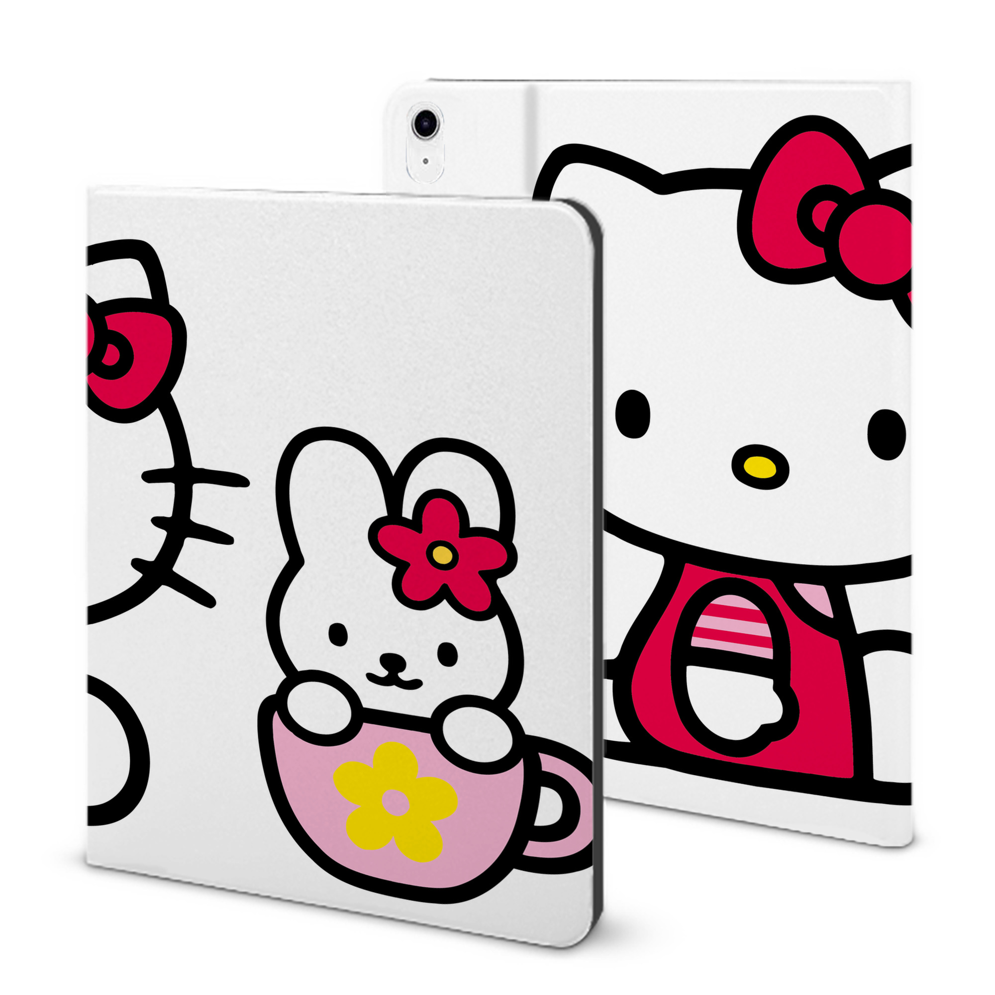 （画像用） Hello Kitty ハローキティ IPad ケース ブック型 PUレザー TPU 耐衝撃 軽量 薄型 ペン収納なし 全面保護 IPad 各モデル対応